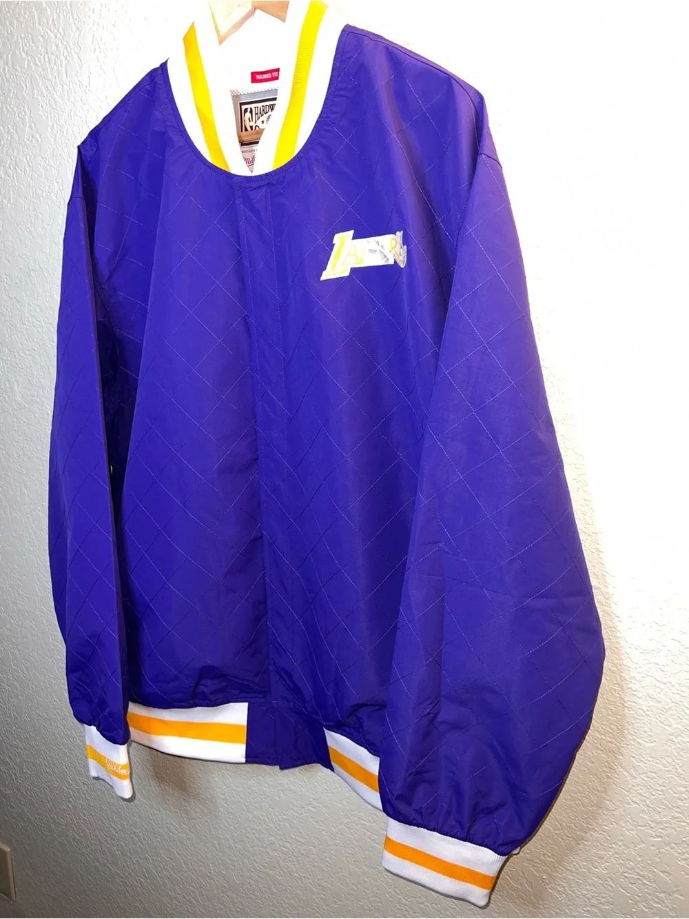 Lakers Mitchell & Ness Hardwood Classics 75th Anniversary Warmup Jacket Size XXL